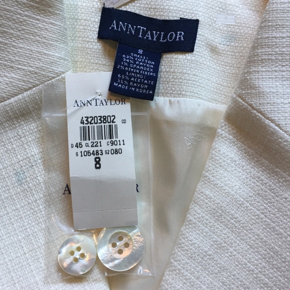 Ann Taylor Cream Blazer and Skirt Suit Set - Picture 6 of 6